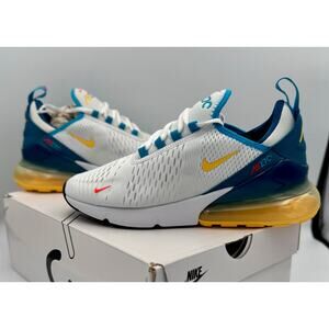 Nike Air Max 270 White Industrial Blue Citron Pulse 7.5M #158